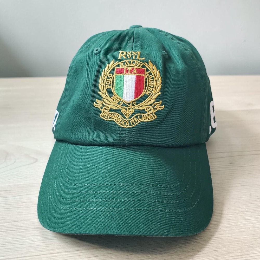 Polo Ralph Lauren Italy Crest 2026 Soccer Football Green Strapback Cap Hat NWT - Picture 3 of 6